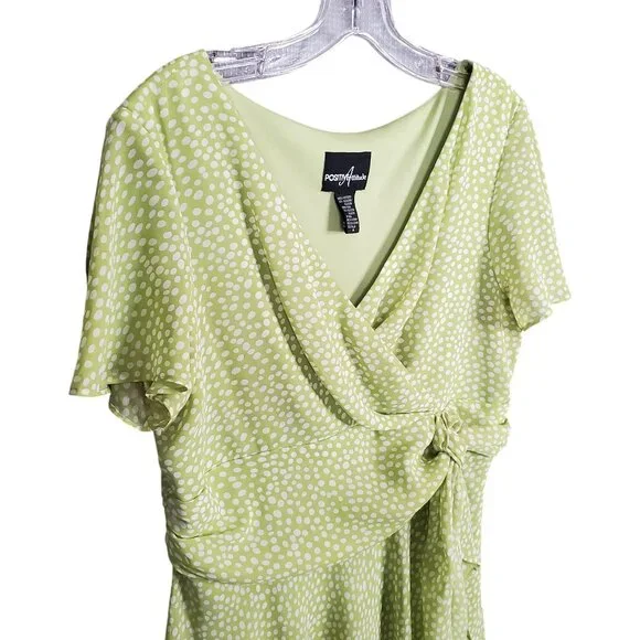 Positive Attitude Sz 14 Dress Maxi FairyCore Polka Dot Flowy CottageCore Chiffon - Picture 5 of 9